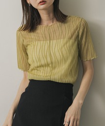 SENSE OF PLACE by URBAN RESEARCH | 『一部WEB限定カラー』ウェーブジャガードトップ(半袖)(Tシャツ/カットソー)