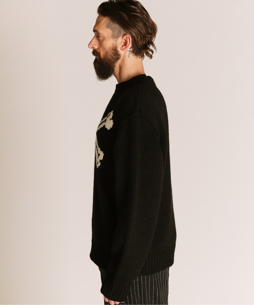 schott(ショット)の「Schott/ショット/CROSS BONE KNIT/クロスボーン ニット(ニット/セーター・メンズ・ブラック/オリーブ・M/L/XL)」の5枚目の写真