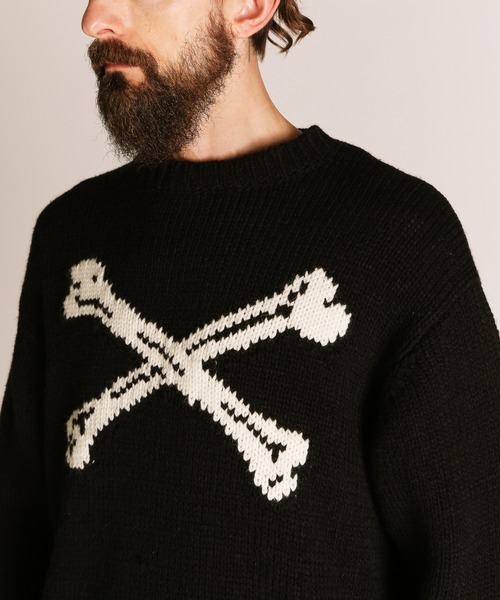 schott(ショット)の「Schott/ショット/CROSS BONE KNIT/クロスボーン ニット(ニット/セーター・メンズ・ブラック/オリーブ・M/L/XL)」の7枚目の写真
