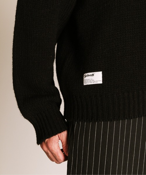schott(ショット)の「Schott/ショット/CROSS BONE KNIT/クロスボーン ニット(ニット/セーター・メンズ・ブラック/オリーブ・M/L/XL)」の9枚目の写真