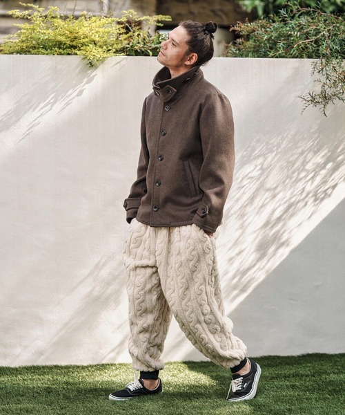 CAMBIO（カンビオ）の「mp13811- Cable Jacquard Boa Jogger Pants ボアジョガーパンツ（その他パンツ・メンズ・チャコール/ライトベージュ/ブラック・S/M/L）」の14枚目の写真
