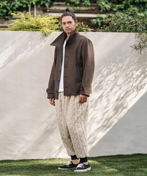 CAMBIO（カンビオ）の「mp13811- Cable Jacquard Boa Jogger Pants ボアジョガーパンツ（その他パンツ・メンズ・チャコール/ライトベージュ/ブラック・S/M/L）」の15枚目の写真
