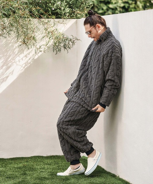 CAMBIO（カンビオ）の「mp13811- Cable Jacquard Boa Jogger Pants ボアジョガーパンツ（その他パンツ・メンズ・チャコール/ライトベージュ/ブラック・S/M/L）」の19枚目の写真