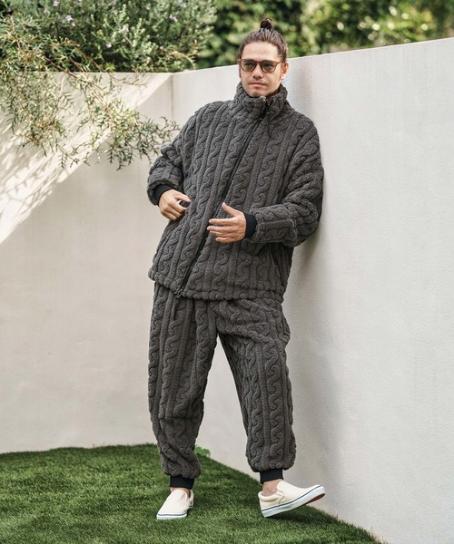 CAMBIO（カンビオ）の「mp13811- Cable Jacquard Boa Jogger Pants ボアジョガーパンツ（その他パンツ・メンズ・チャコール/ライトベージュ/ブラック・S/M/L）」の20枚目の写真