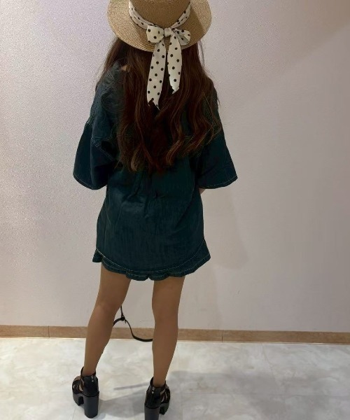 LETee(レティー)の「デニムサマージャケット&ショートパンツ セットアップ(セットアップ・レディース・ブルー/サックスブルー・FREE)」の15枚目の写真