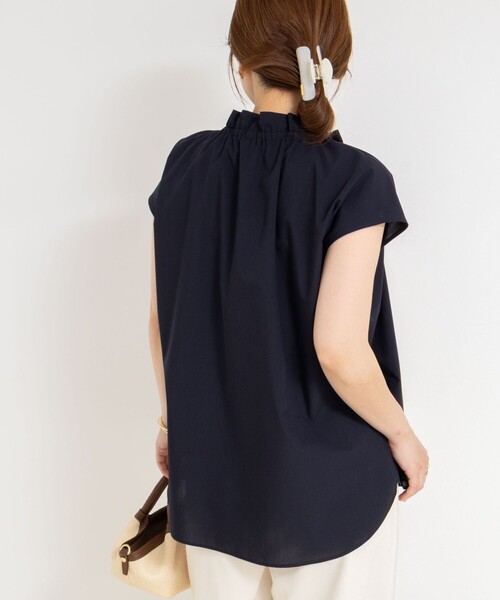 NOLLEY’S（ノーリーズ）の「衿フリルショートスリーブシャツ（シャツ/ブラウス・レディース・ブルー系その他6/ブラウン系その他/ネイビー/ホワイト・38）」の18枚目の写真