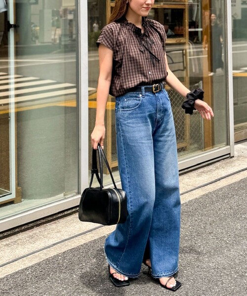 NOLLEY’S（ノーリーズ）の「衿フリルショートスリーブシャツ（シャツ/ブラウス・レディース・ブルー系その他6/ブラウン系その他/ネイビー/ホワイト・38）」の19枚目の写真