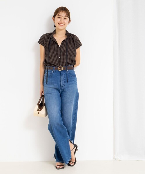 NOLLEY’S（ノーリーズ）の「衿フリルショートスリーブシャツ（シャツ/ブラウス・レディース・ブルー系その他6/ブラウン系その他/ネイビー/ホワイト・38）」の22枚目の写真