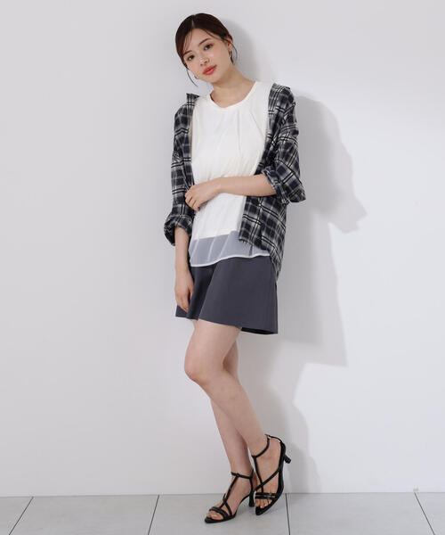 PROPORTION BODY DRESSING（プロポーションボディドレッシング）の「タックショートパンツ / 1215230701（その他パンツ・レディース・ダークグレー/ベージュ系その他・SMALL/MEDIUM）」の5枚目の写真