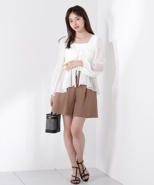 PROPORTION BODY DRESSING（プロポーションボディドレッシング）の「タックショートパンツ / 1215230701（その他パンツ・レディース・ダークグレー/ベージュ系その他・SMALL/MEDIUM）」の18枚目の写真