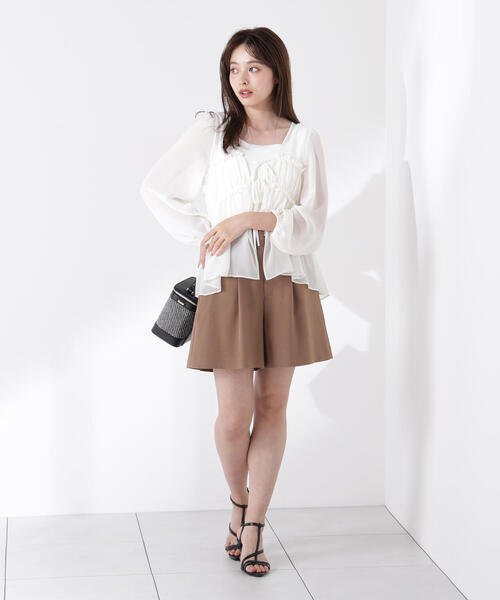 PROPORTION BODY DRESSING（プロポーションボディドレッシング）の「タックショートパンツ / 1215230701（その他パンツ・レディース・ダークグレー/ベージュ系その他・SMALL/MEDIUM）」の19枚目の写真