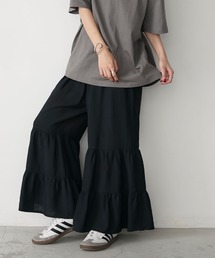 【forksy.】インパン付き ティアードフレアパンツ