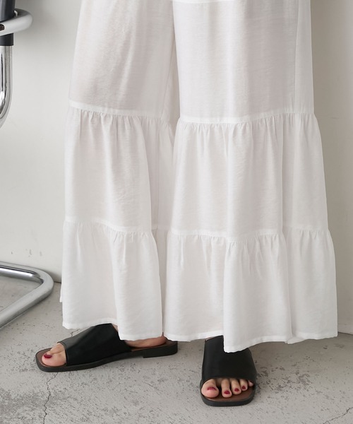 forksy.(フォルクシー)の「【forksy.】インパン付き ティアードフレアパンツ(その他パンツ・レディース・テラコッタ/ブラック/オフホワイト・FREE)」の5枚目の写真