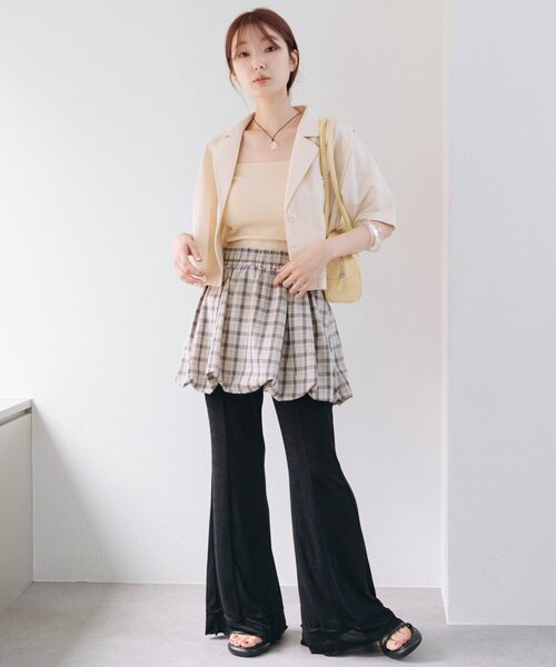 n.k atelier チェック　バルーンスカート n.k atelier Store チェック バルーンスカート - スカート