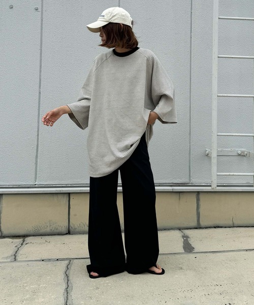 セール】choice_cnl ナローボーダーラグランTシャツ（Tシャツ