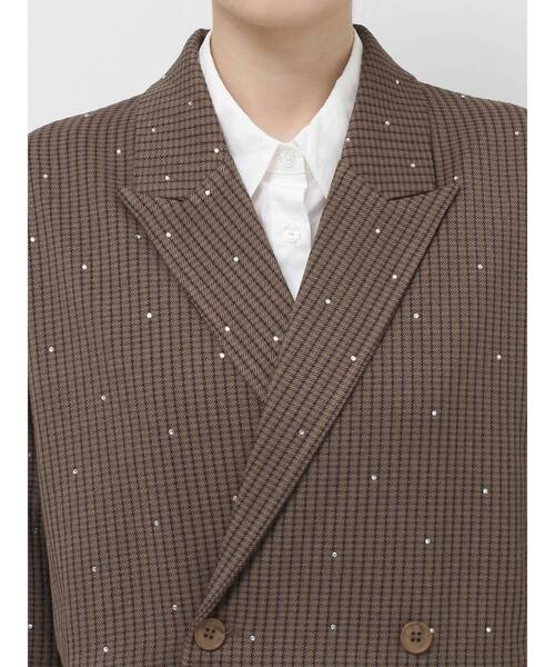 セール】ラインストーンテーラードジャケット【セットアップ対応