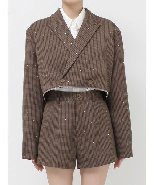 セール】ラインストーンテーラードジャケット【セットアップ対応