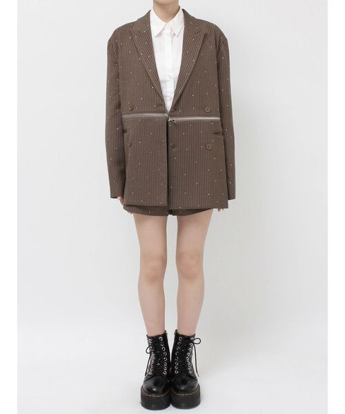 ラインストーンテーラードジャケット【セットアップ対応