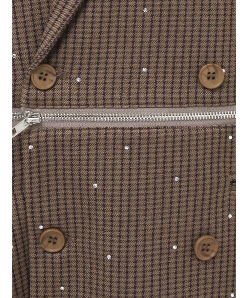 【新品】jouetieラインストーンテーラードジャケット チェック セール】ラインストーンテーラードジャケット【セットアップ対応