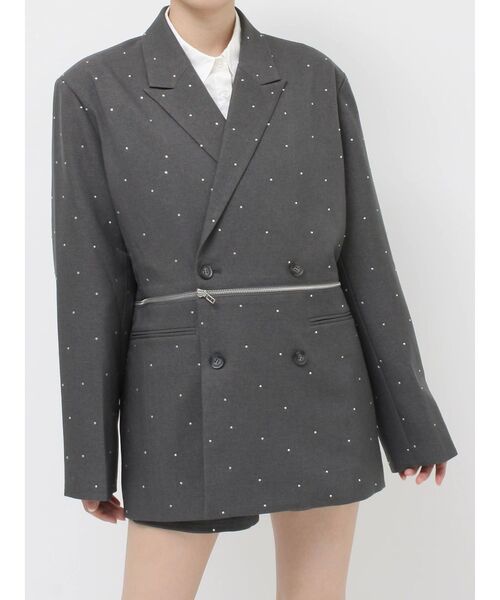 ラインストーンテーラードジャケット【セットアップ対応】（テーラード
