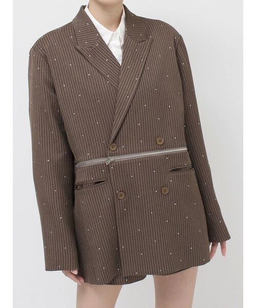 ラインストーンテーラードジャケット【セットアップ対応
