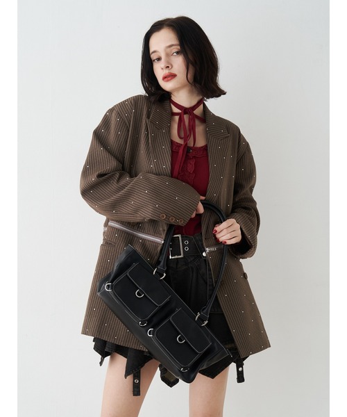 セール】ラインストーンテーラードジャケット【セットアップ対応