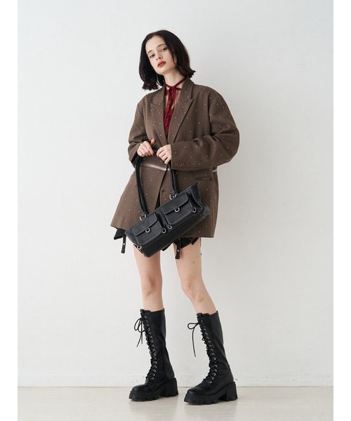 ラインストーンテーラードジャケット【セットアップ対応】（テーラード