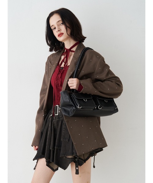 ラインストーンテーラードジャケット【セットアップ対応】（テーラード