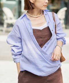 【IENA】ウォッシャブル リネン2WAY シャツ セール】《追加》ウォッシャブル リネン2WAY シャツ（シャツ