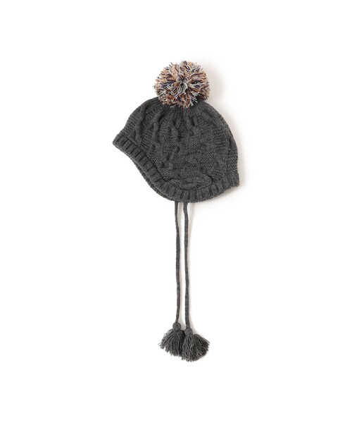 BEAMS mini（ビームスミニ）の「耳付き ポンポン ニットワッチ 2025FW（ニットキャップ/ビーニー・キッズ・グレー系その他/ブラウン系その他2・ONE SIZE）」の16枚目の写真