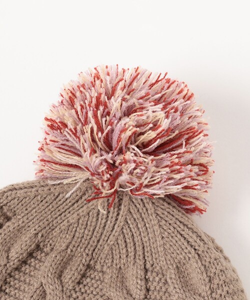 BEAMS mini（ビームスミニ）の「耳付き ポンポン ニットワッチ 2025FW（ニットキャップ/ビーニー・キッズ・グレー系その他/ブラウン系その他2・ONE SIZE）」の20枚目の写真
