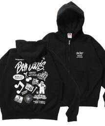 【BEN DAVIS（ベンデイビス）】 SELECTION ZIP HOODIE /パーカー ジップパーカー ダブルジップ 短丈 刺繍 プリント