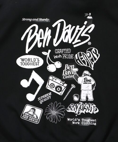BEN DAVIS（ベンデイビス）の「【BEN DAVIS（ベンデイビス）】 SELECTION ZIP HOODIE /パーカー ジップパーカー ダブルジップ 短丈 刺繍 プリント（パーカー・メンズ・アッシュグレー/ブラック/ピンク系その他2・MEDIUM/LARGE/X-LARGE）」の17枚目の写真