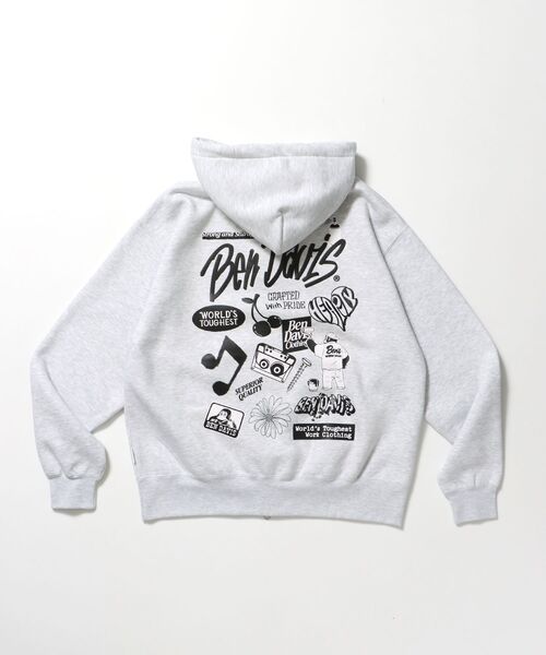 BEN DAVIS（ベンデイビス）の「【BEN DAVIS（ベンデイビス）】 SELECTION ZIP HOODIE /パーカー ジップパーカー ダブルジップ 短丈 刺繍 プリント（パーカー・メンズ・アッシュグレー/ブラック/ピンク系その他2・MEDIUM/LARGE/X-LARGE）」の21枚目の写真