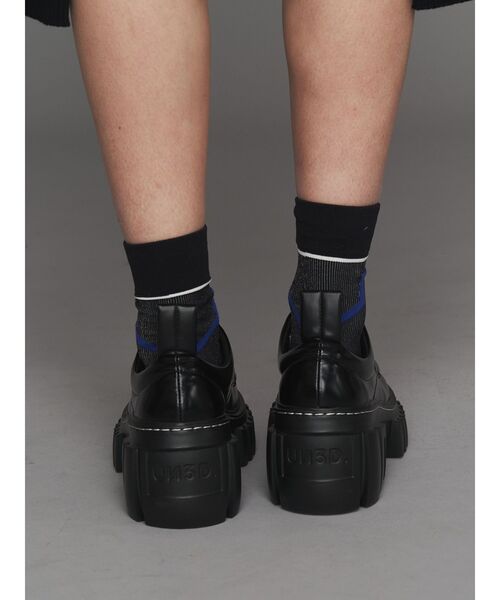 UN3D.(アンスリード)の「GEOMETRY LINE SOCKS / ジオメトリーラインソックス(ソックス/靴下・レディース・グレー/ブラック/ネイビー・FREE)」の9枚目の写真