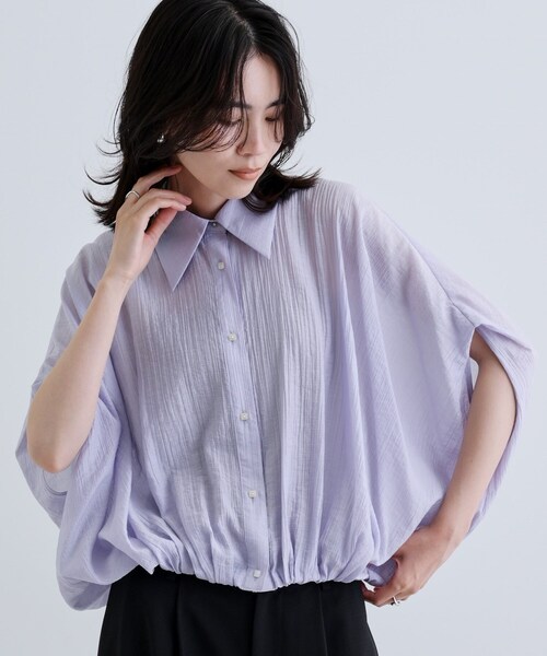 GALLEST（ギャレスト）の「バルーンフォルムブラウス（シャツ/ブラウス・レディース・パープル/ブラック/ホワイト・38）」の3枚目の写真