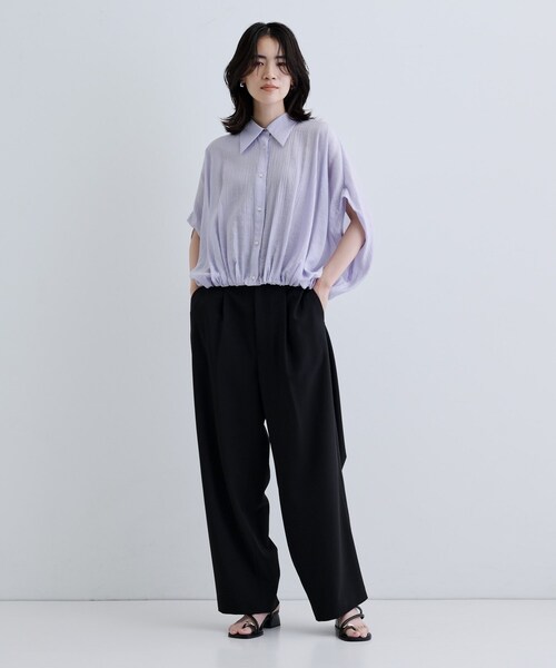 GALLEST（ギャレスト）の「バルーンフォルムブラウス（シャツ/ブラウス・レディース・パープル/ブラック/ホワイト・38）」の4枚目の写真