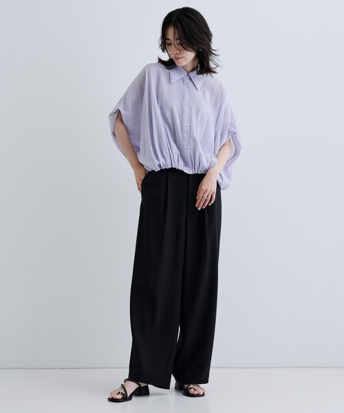 GALLEST（ギャレスト）の「バルーンフォルムブラウス（シャツ/ブラウス・レディース・パープル/ブラック/ホワイト・38）」の5枚目の写真