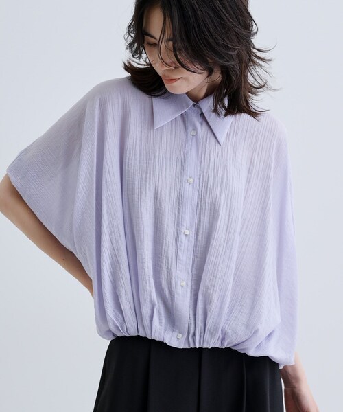 GALLEST（ギャレスト）の「バルーンフォルムブラウス（シャツ/ブラウス・レディース・パープル/ブラック/ホワイト・38）」の7枚目の写真