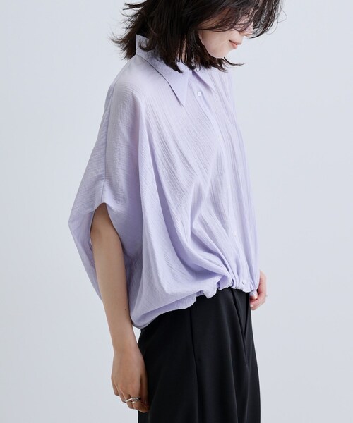 GALLEST（ギャレスト）の「バルーンフォルムブラウス（シャツ/ブラウス・レディース・パープル/ブラック/ホワイト・38）」の8枚目の写真