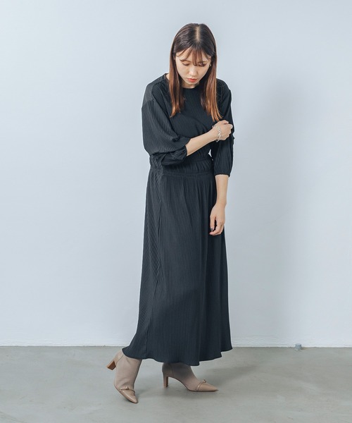 EVOL(イーボル)の「【S-LLサイズ展開・美脚効果あり】ニットベルトショートブーツ BZ23842(ブーツ・レディース・ベージュ/ブラック・M/L/LL/S)」の8枚目の写真