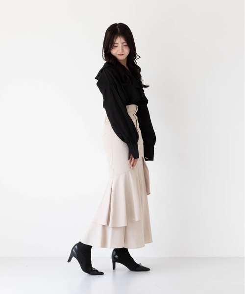 EVOL(イーボル)の「【S-LLサイズ展開・美脚効果あり】ニットベルトショートブーツ BZ23842(ブーツ・レディース・ベージュ/ブラック・M/L/LL/S)」の22枚目の写真