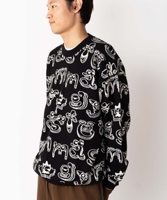 ジャガードニット gym monster クルーネック