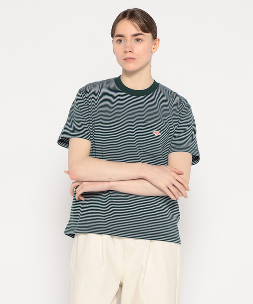 DANTON（ダントン）の「WOMEN'S SHORT SLEEVE POCKET T-SHIRT STRIPE（Tシャツ/カットソー・レディース・グレー系その他/ブラック系その他/ホワイト系その他/グリーン系その他・S/XS/M）」の4枚目の写真