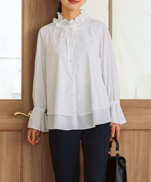 ソーノ sono ご自宅でお洗濯可能/日本製【SONO/ソーノ】ブランフリルブラウス