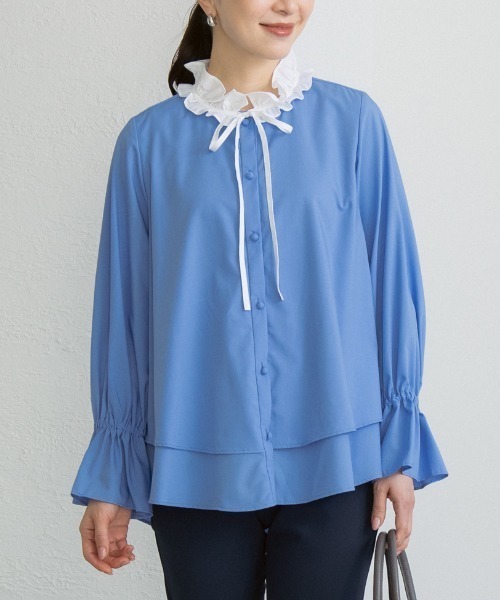 ご自宅でお洗濯可能/日本製【SONO/ソーノ】ブランフリルブラウス