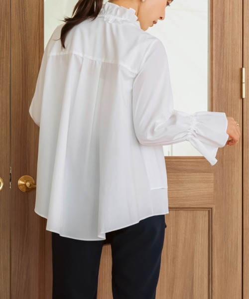 ご自宅でお洗濯可能/日本製【SONO/ソーノ】ブランフリルブラウス