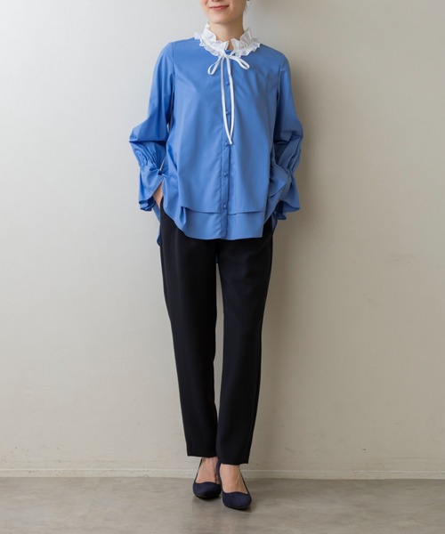 ご自宅でお洗濯可能/日本製【SONO/ソーノ】ブランフリルブラウス