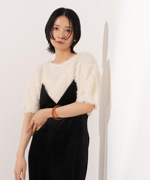 N.（N. Natural Beauty Basic）（エヌエヌナチュラルビューティーベーシック）の「カーリーフォルムトップス（Tシャツ/カットソー・レディース・オフホワイト/ピンク/ブラック・MEDIUM）」の17枚目の写真