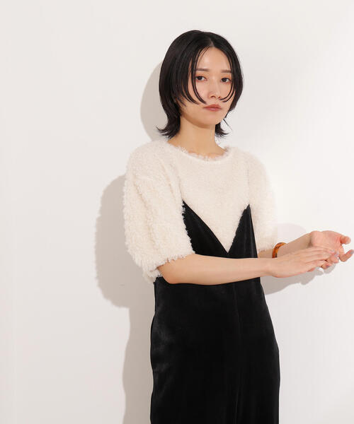 N.（N. Natural Beauty Basic）（エヌエヌナチュラルビューティーベーシック）の「カーリーフォルムトップス（Tシャツ/カットソー・レディース・オフホワイト/ピンク/ブラック・MEDIUM）」の15枚目の写真